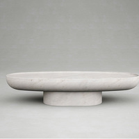 Table basse ovale en marbre, plateau surélevé en pierre naturelle, bord minimaliste, table centrale de canapé, maison de rêve