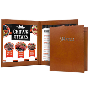 Cubierta de Menú de Cuero para Restaurante, Portamenús A4 A5, Libro de Menú de 2 Páginas para Restaurante, Venta al Por Mayor - Product Image 1