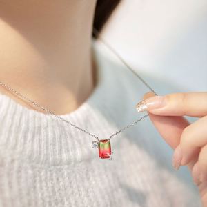 Dylam New Arrival <b>Initial</b> Letter <b>Necklace</b> S925 <b>Silver</b> 5A Zirconia Y Alphabet 26 Letters Gradient Color Crystal Pendant <b>Necklace</b> - Product Image 3