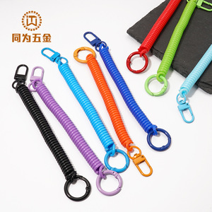 Colorful Spring Lanyard EVA Zinc Alloy Keychain Telescopic <b>Rope</b> Mobile Phone Straps - Product Image 1