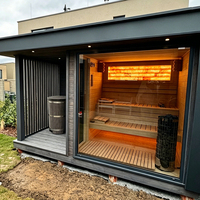 Suite de sauna extérieur moderne avec isolation économe en énergie de 15 % et paroi de 76 mm pour villa de luxe haut de gamme et spa