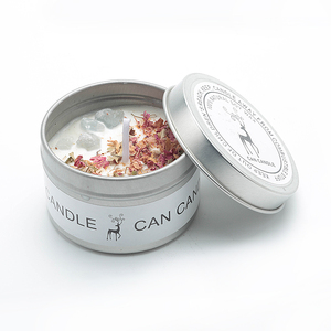 Aikun Bougie parfumée en cire de soja infusée de pierres précieuses en cristal et de fleurs sèches - Product Image 4