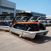 NOUVEAU Bateau ponton en aluminium soudé de 22 pieds, 12 passagers, emballage démonté, volume 40HQ CBM, spécifications, série sport, loisirs, directement de l'usine