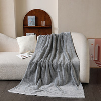 Couverture moderne en fausse fourrure douce et moelleuse pour lit et canapé Couverture d'hiver Sherpa en stock Textile de maison
