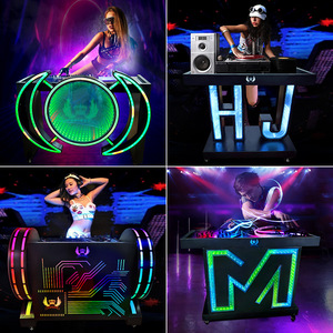 Illuminated DJ Booth Portable Metal LED <b>Light</b> Bar Counter For Parties And Karaoke Rooms - Product Image 4