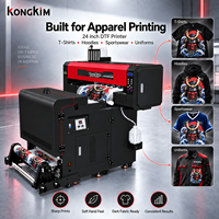 Imprimante DTF Roll-to-Roll KONGKIM 24 pouces avec double tête XP600 et secoueur de poudre automatique pour l'impression textile professionnelle
