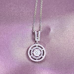 Beautiful Necklace Contained Multiple Round Intersection Melees Inlaid Moissanite Main Stone for Wedding <b>Engagement</b> - Product Image 5