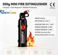 Mini-extincteur portable à poudre sèche ABC pour voiture, 500 ml, 1000 ml, équipement de sécurité d'urgence pour véhicule