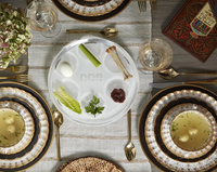 Plateau de Seder personnalisé en acrylique blanc et transparent, plateau de Seder minimaliste avec gravure hébraïque, rituel juif du Seder