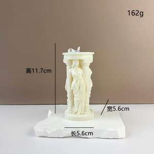 Vela de Pilar de Cera de Soja Hecha a Mano de Estilo Europeo al por Mayor, Estatua de Atenea, Aroma a Vainilla, Temática Mitológica, para el Hogar, Acción de Gracias, Navidad - Product Image 5