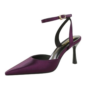Sandales d'été sexy à talons hauts pour femmes <span class=keywords><strong>Bigtree</strong></span>, bout pointu, dos nu, en satin respirant, talon fin ajouré - Product Image 1