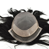 Mono fino de P1-3-5 para hombre, tupé de poliéster, mono frontal, peluca de cabello humano