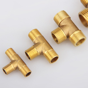 Raccord en T à trois voies à filetage extérieur en laiton, à serrage rapide, résistant à l'huile, épaissi, entièrement en <span class=keywords><strong>cuivre</strong></span> - Product Image 4