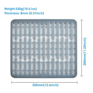 Tapis de protection en silicone pour évier de cuisine, style classique, antidérapant, avec grille de drainage arrière, découpable, accessoire de protection - Product Image 2