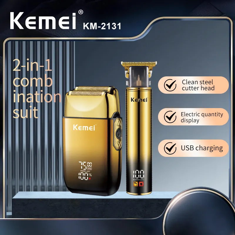 Kemei Factory Price Waterproof Grooming KM-2131 Multi Function Hair Clipper Shaver Waterproof Hair Cut Trimmer Set