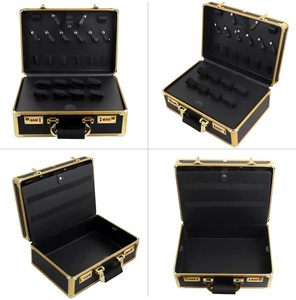 Professionale salone di taglio capelli cassetta portautensili custodia in alluminio portatile con finitura oro OEM/ODM personalizzabile - Product Image 5