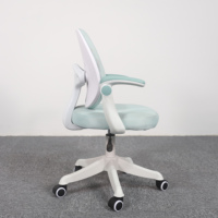 Chaise d'étude pour enfants en tissu tricoté bleu clair, réglable en hauteur avec double dossier, étude pour étudiants