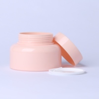 Pot en plastique rond rose de 15g, 30g, 50g avec couvercle à poignée facile à transporter pour la vente en gros de gel à ongles et le stockage cosmétique réutilisable