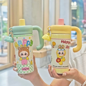 Phim Hoạt Hình Trẻ Em Thép Không Gỉ 600Ml Chân Không Cách Nhiệt Chai Nước Với Bpa-Miễn Phí Nắp Rò Rỉ Bằng Chứng Tay Cầm Thiết Kế - Product Image 3