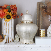 J288SA Vente en gros de pots de gingembre en argent pour décoration de maison nordique vases serpent en céramique de luxe en porcelaine pour arrangement de fleurs