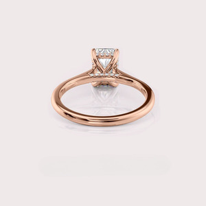 Anillo de compromiso de diamante de corte radiante de lujo de 2 quilates en joyería fina de oro amarillo de 14 quilates - Product Image 3