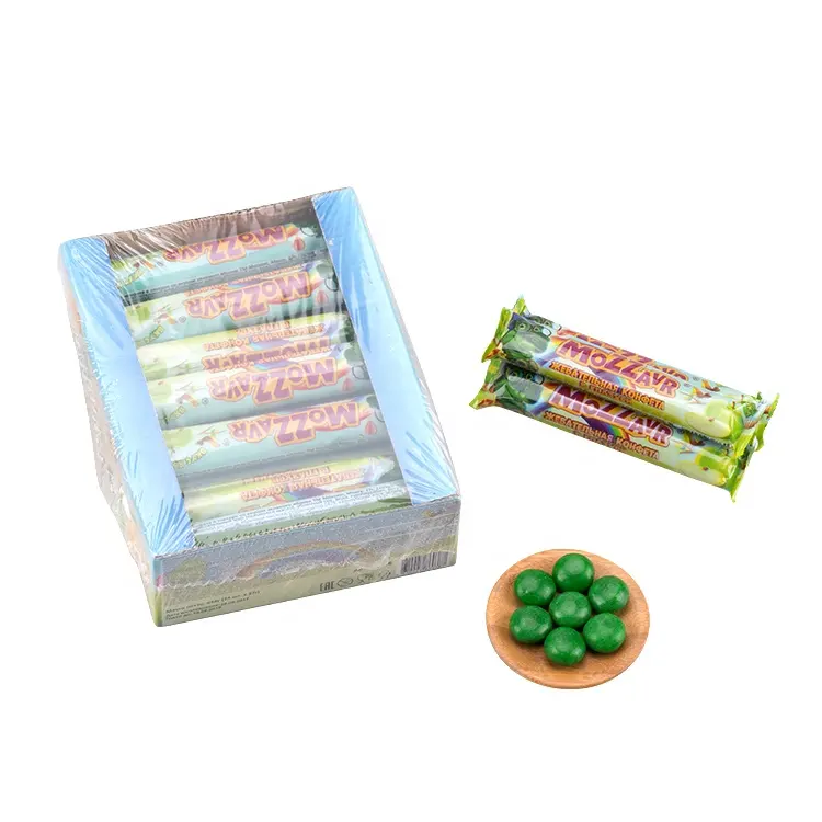 Fruit Flavor Sweet Green Gummy Compressed Chew Jelly Candy Cute Packaging Box wholesale sweets candy bulk caramelo