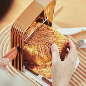 Toast <b>Bread</b> Slicer Stand Plastic Bakeware Slicing Tools Loaf <b>Cutter</b> Rack Foldable Cutting Guide Eco-Friendly Zenidoo Home - Product Image 2