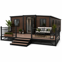 Maison de vacances préfabriquée moderne avec terrasse avant, cabane modulaire en bois pour complexe balnéaire, villa de jardin et maison d'hôtes