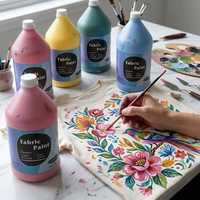 Peinture textile 3,8 L pour vêtements DIY, fournitures d'art textile, couleurs vives thermosensibles et lavables pour débutants