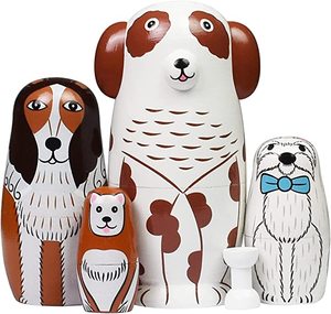 Poupées gigognes russes Matryoshka en bois, ensemble empilable, jouets faits à la main pour enfants, cadeau de Noël ou d'anniversaire - Product Image 4