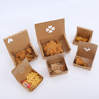 Boîtes d'emballage alimentaire à emporter auto-formables et recyclables pour frites et nuggets de poulet frit, avec lamination mate et gaufrage