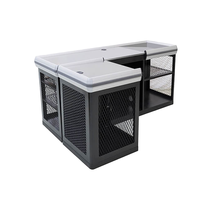 Comptoir de caisse de supermarché en acier durable, écologique, antirouille, design moderne, combinaison libre