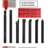 Ensemble d'outils de tournage mécanique, porte-outils, outils de coupe pour tour à métaux indexables avec inserts, ensemble de 7 pièces/9 pièces, 16 mm, 20 mm, 25 mm, 32 mm