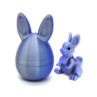 Jouet lapin articulé et flexible imprimé en 3D, décoration de Pâques pour la maison et le bureau, et garniture de panier de Pâques, mini-œuf en soie avec oreilles de lapin