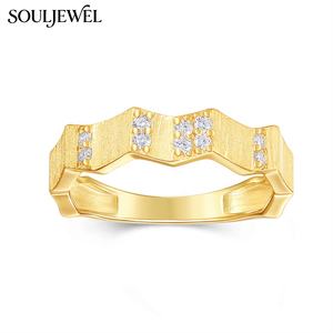 Bague d'éternité ondulée géométrique bohème Souljewel en moissanite, plaqué or 18 carats, argent 925, sertissage invisible, pour mariage et anniversaire - Product Image 4