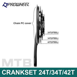 Prowheel循环附件3X6/7/8速度自行车曲柄组飞轮，包括长度可调的链轮 - Product Image 4