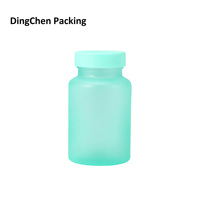 Flacons de luxe pour vitamines 120 ml en PET dépoli coloré, contenants vides pour pilules et gélules avec bouchon à vis, emballage pour bonbons