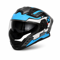 Casque de moto intégral en ABS, casque de conduite noir et rouge avec visière transparente, respirant, coupe-vent, pour les trajets quotidiens