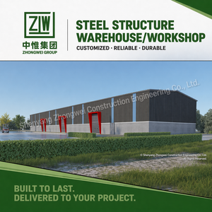 <span class=keywords><strong>Prix</strong></span> des bâtiments préfabriqués en acier de style industriel Zhongwei : entrepôts modernes légers, ateliers et bureaux, conception libre - Product Image 1