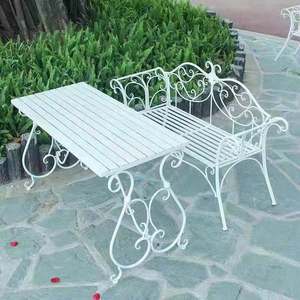 Minimalist <strong>Wrought</strong> <strong>Iron</strong> Midcentury <strong>Bistro</strong> <strong>Set</strong> Three Piece Outdoor Furniture for Courtyard Garden Balcony Hotel Park LS Model - Product Image 5