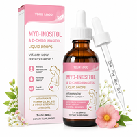 Complément de fertilité liquide OEM Myo-inositol et D-Chiro, Vitamine pour le soutien féminin, Vente en gros, Gouttes de folate, multivitamines et inositol