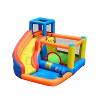 Château gonflable commercial Wolong en PVC et nylon avec toboggan, capacité de 100 à 500 kg pour 5 à 8 enfants, équipement de jeu portable pour l'extérieur