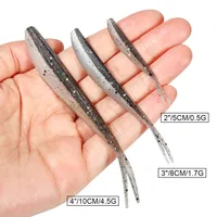 Spinpoler Soft Jerkbait Sinking Split Tail Ribbed Bait 5cm 8cm 10cm Leurre de pêche de précision Jig Drop Shot pour Truite, Black-bass, Luciole