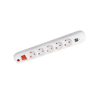 Carte d'extension Prise De Courant 16A CE Double Ports USB Type Français Standard Mise À La Terre CE ROHS Blanc NF 220V-250V HY-1115U