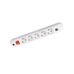 Bảng Mở Rộng Ổ Cắm Điện 16A CE Cổng Sạc <span class=keywords><strong>USB</strong></span> Đôi Loại Pháp Tiêu Chuẩn Nối Đất Trắng CE ROHS NF 220V-250V HY-1115U - Product Image 5