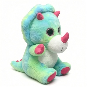 Peluche personnalisée, triceratops arc-en-ciel pastel, animal en peluche, dinosaure en peluche, dinosaure coloré à cornes en peluche - Product Image 4