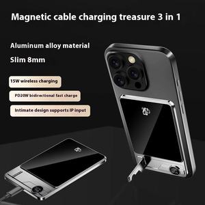 Nueva Batería Externa Magnética Ultrafina PD de 15 W de Alta Capacidad de 5000-10000 mAh, Carga Inalámbrica Tipo C, Li-Polímero, LED - Product Image 1
