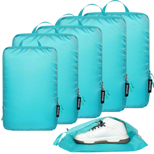 Lot de 4/6 cubes de compression légers pour l'organisation des bagages, accessoires de rangement pour valises et sacs à <span class=keywords><strong>dos</strong></span> de voyage - Product Image 1