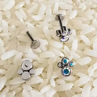 [ST-777] Оптовая продажа высокое качество G 23 титановые с внутренней резьбой Labret пирсинг для тела Labret ювелирные кольца модный дизайн