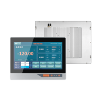 PC industriel embarqué de 13,3 pouces avec écran tactile, boîtier en alliage d'aluminium IP65 et bouton frontal, USB frontal